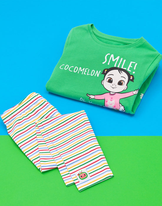 Cocomelon Unisex Kids Green T-Shirt and Legging Set