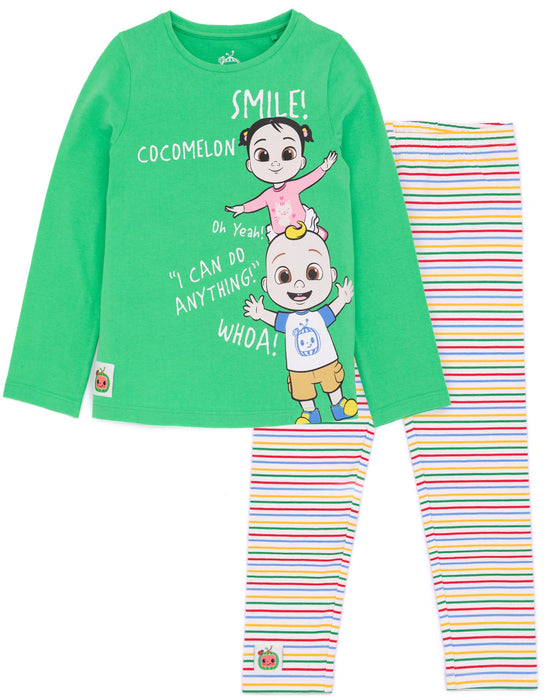 Cocomelon Unisex Kids Green T-Shirt and Legging Set