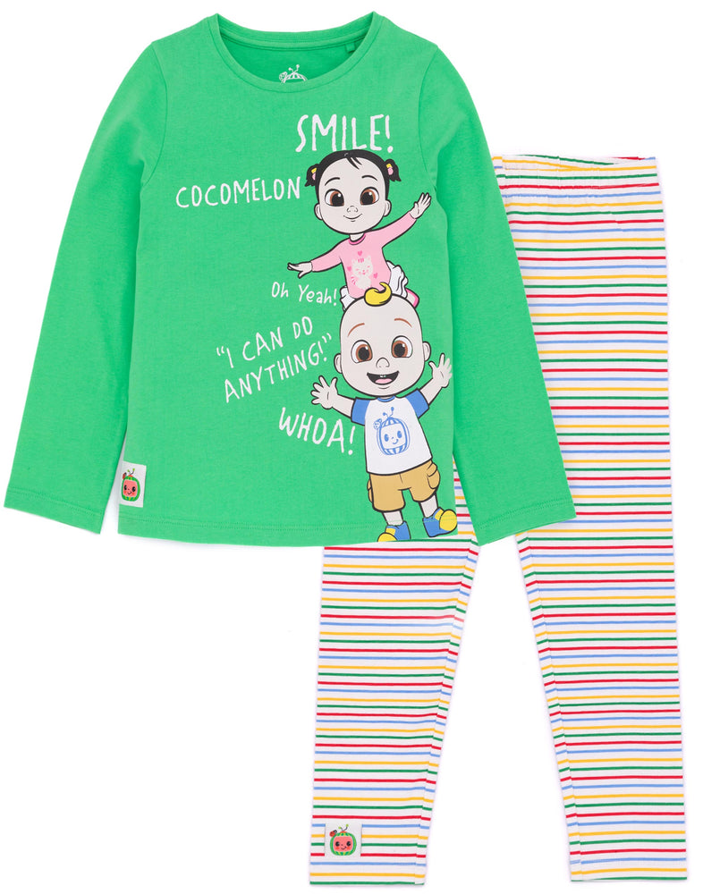 Cocomelon Unisex Kids Green T-Shirt and Legging Set