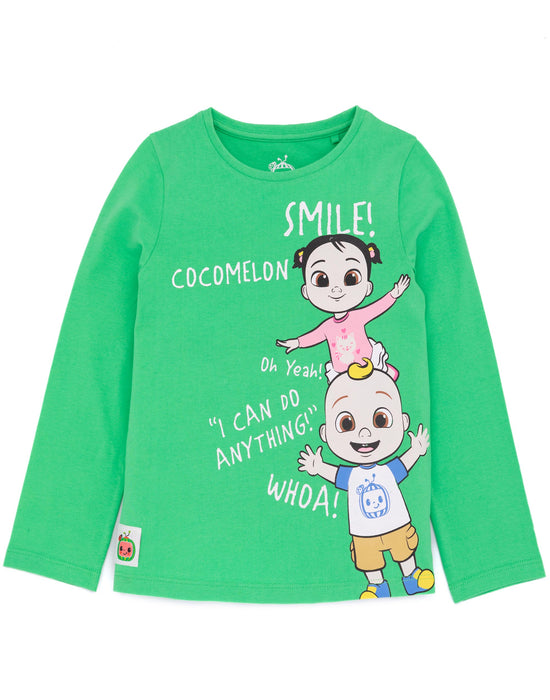 Cocomelon Unisex Kids Green T-Shirt and Legging Set