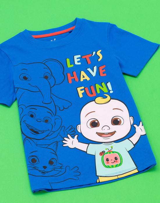 Cocomelon Unisex Kids Blue Short Sleeved T-Shirt