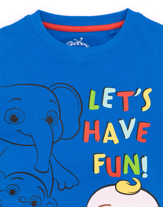 Cocomelon Unisex Kids Blue Short Sleeved T-Shirt