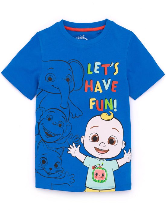 Cocomelon Unisex Kids Blue Short Sleeved T-Shirt