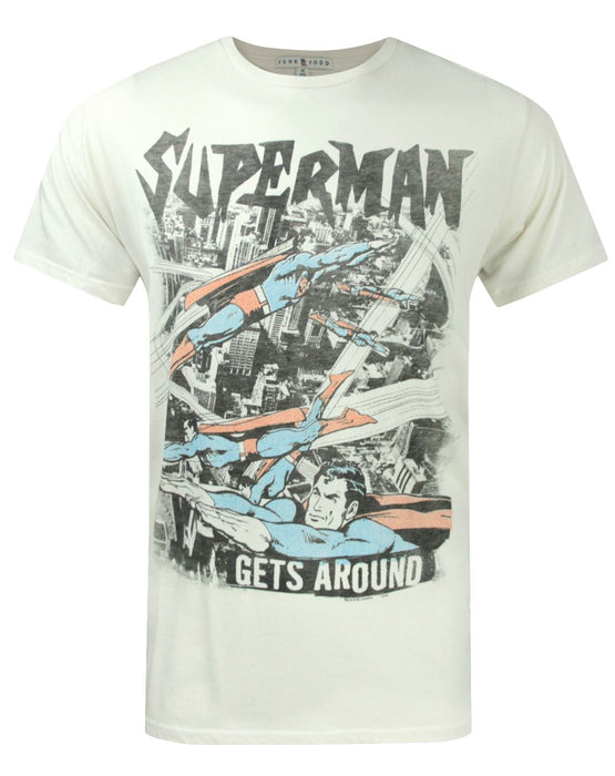 Junk Food Clothing Superman Mens Beige Short Sleeved T-Shirt