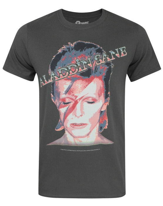 David Bowie Aladdin Sane Print Mens Grey Short Sleeved T-Shirt