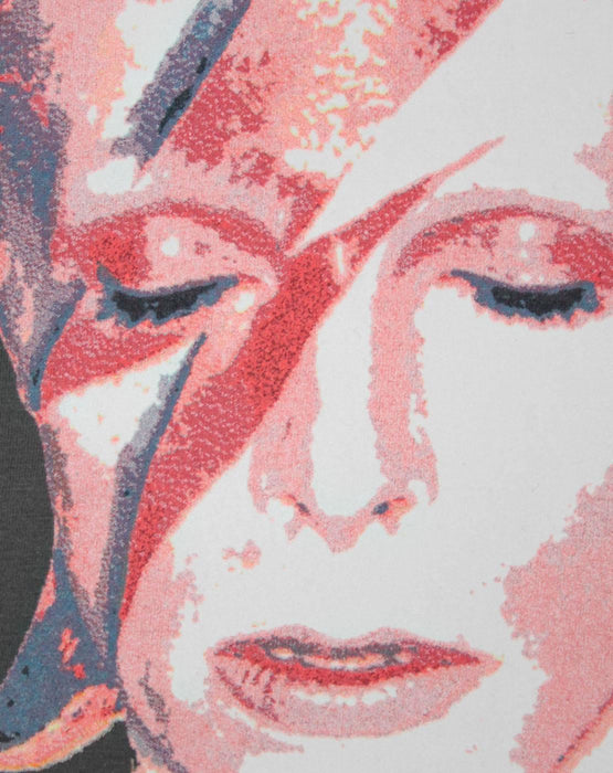 David Bowie Aladdin Sane Print Mens Grey Short Sleeved T-Shirt