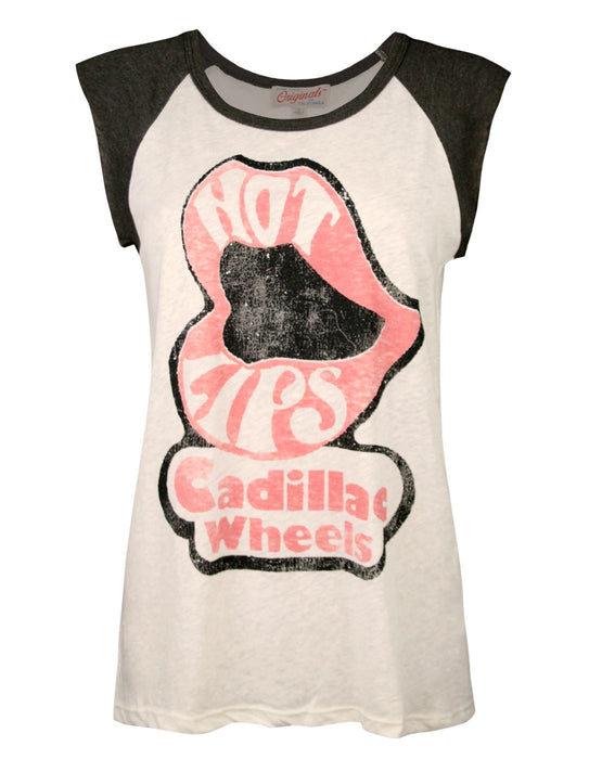 Junk Food Clothing Hot Lips Graphic Womens White Vest