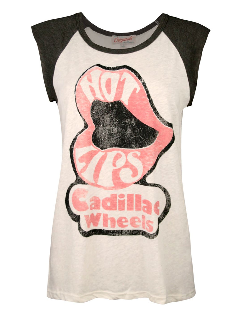 Junk Food Clothing Hot Lips Graphic Womens White Vest