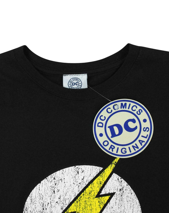 DC Comics Batman Distressed Logo Womens Black Short Sleeved T-Shirt