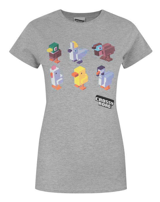 Crossy Road Womens Grey Short Sleeved T-Shirt