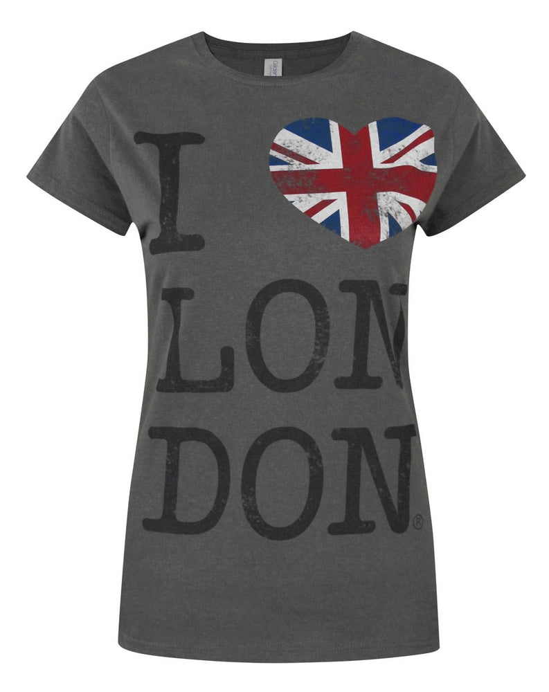 I Love London Womens Grey Short Sleeved T-Shirt