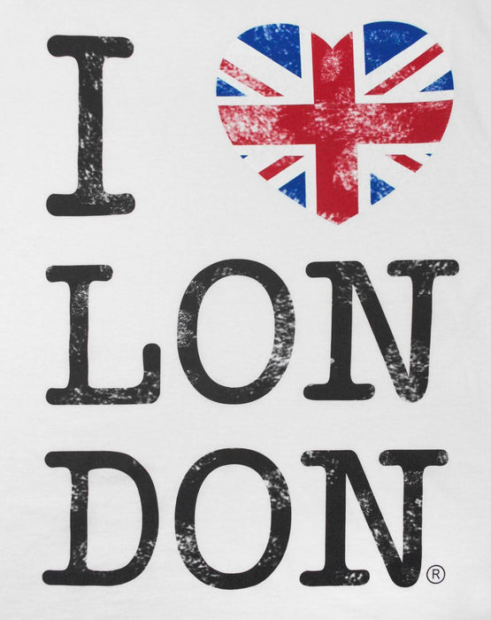 I Love London I Love London Text Womens White Short Sleeved T-Shirt