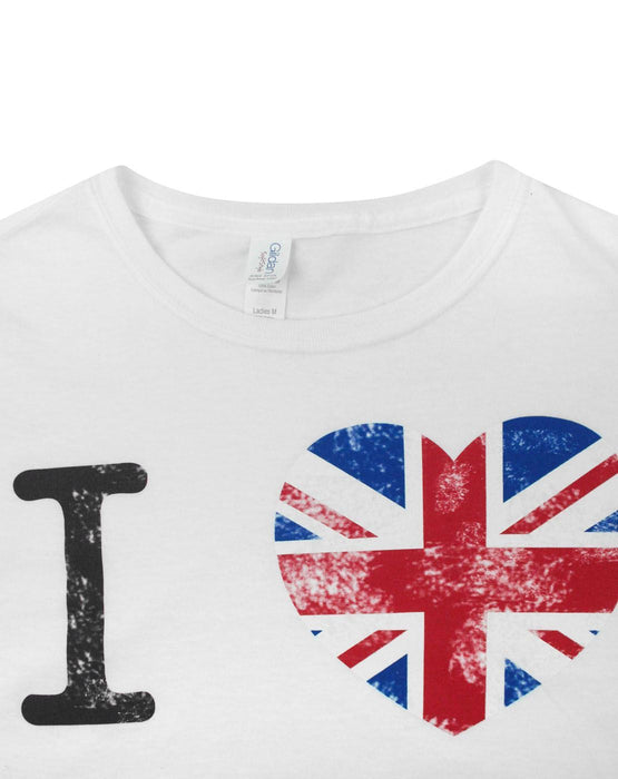 I Love London I Love London Text Womens White Short Sleeved T-Shirt