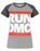 Run DMC Womens Grey Raglan Short Sleeved T-Shirt
