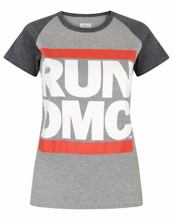 Run DMC Womens Grey Raglan Short Sleeved T-Shirt