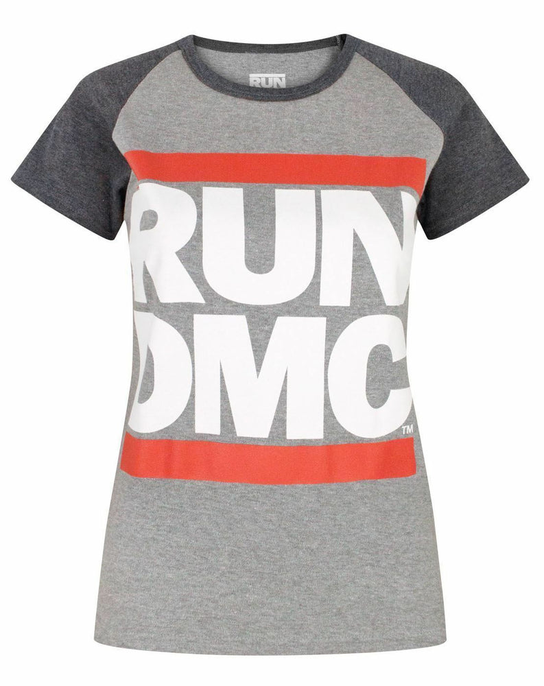 Run DMC Womens Grey Raglan Short Sleeved T-Shirt