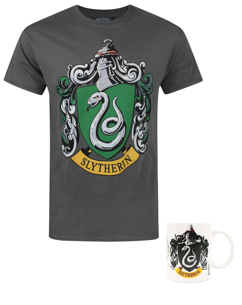 Harry Potter Slytherin Crest Men's T-Shirt and Mug Gift Set Bundle