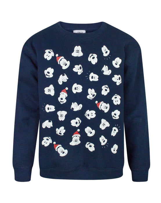Disney Mickey Mouse Faces Boy's Christmas Sweatshirt