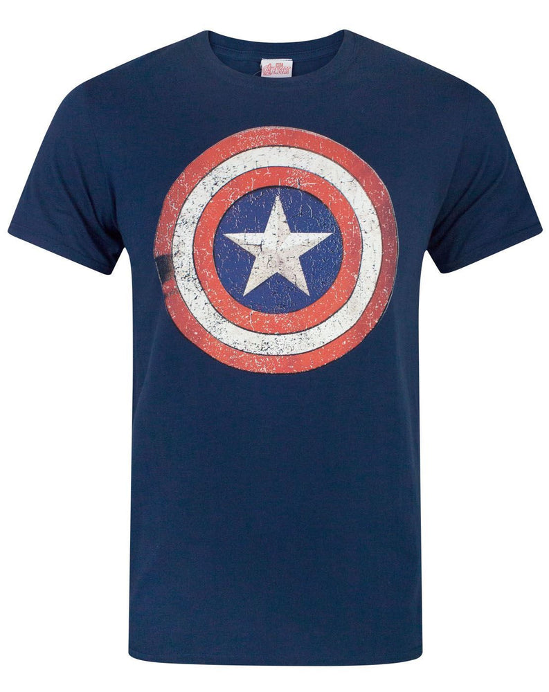 Captain America Distressed Shield Men's T-Shirt