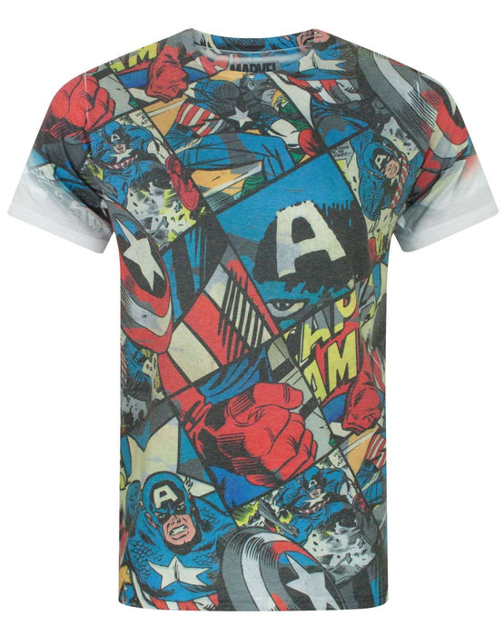 Captain America Comic Sublimation Men's T-Shirt