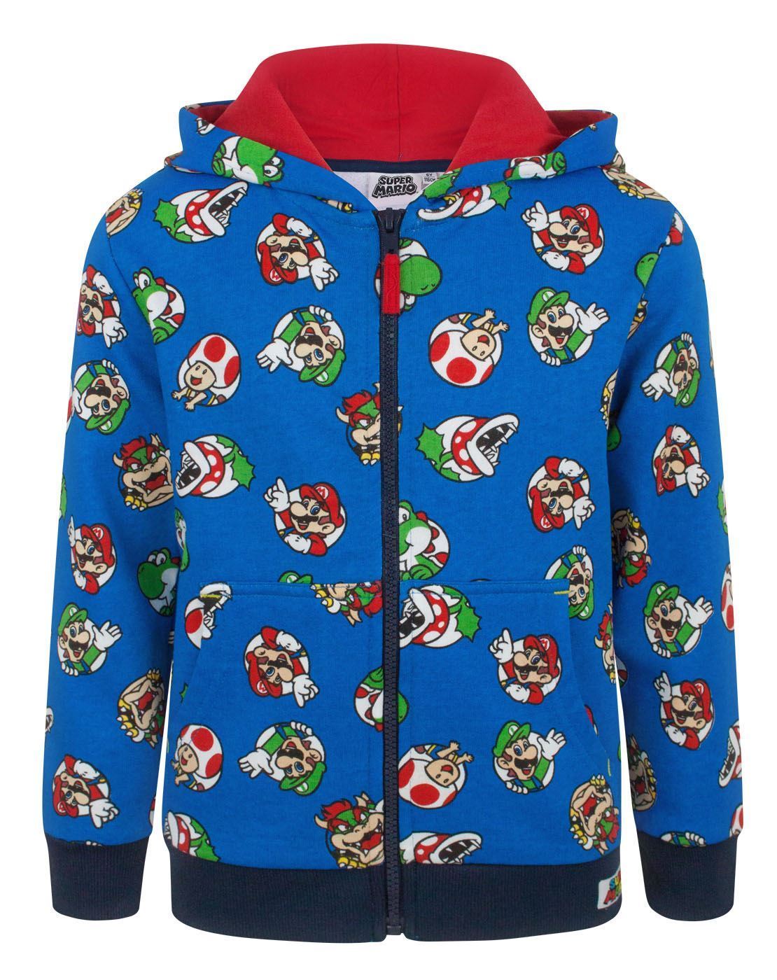 Super Mario Characters Boy's Zip Up Hoodie — Vanilla Underground