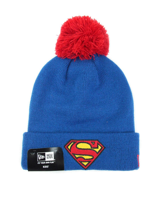 New Era Superman Bobble Cuff Kids Knit Hat