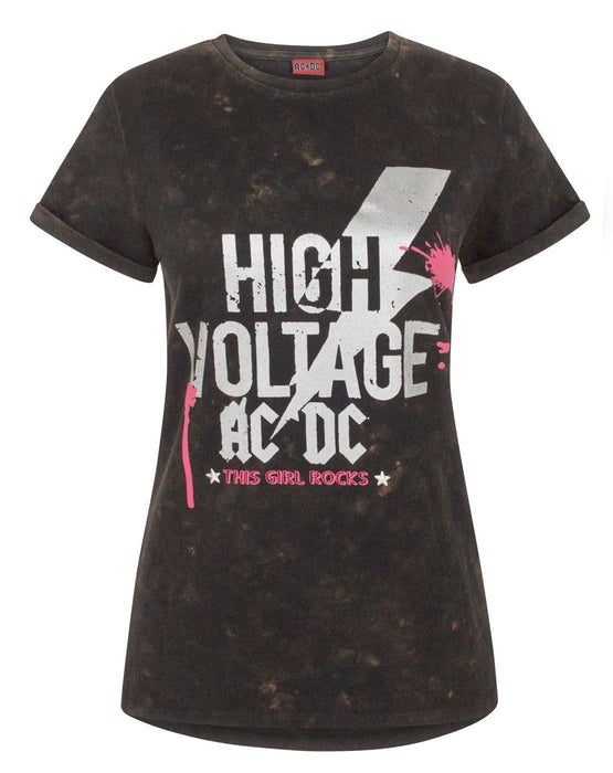 AC/DC High Voltage Acid Wash Women's T-Shirt