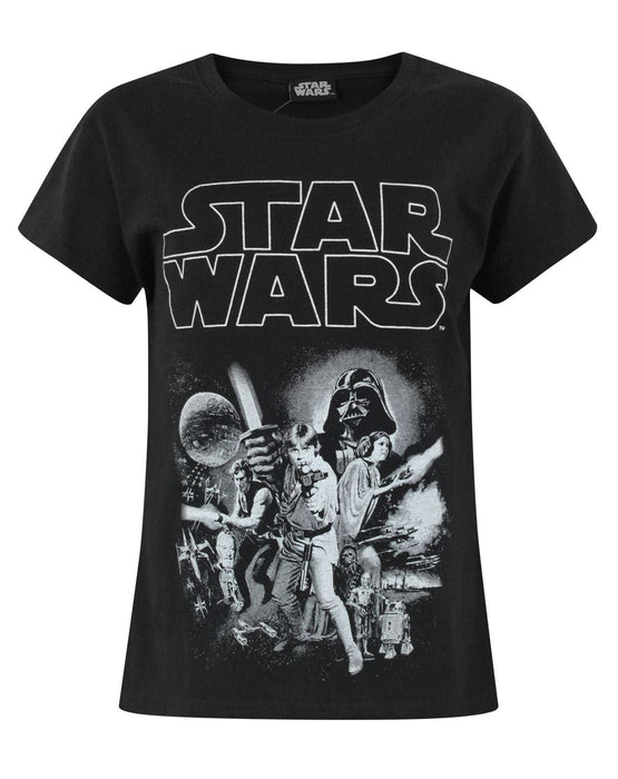 Star Wars Classic Black Short Sleeve Girl's T-Shirt