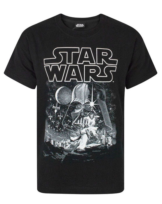 Star Wars A New Hope Poster Black Short Sleeve Boy's T-Shirt