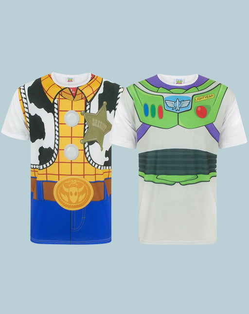 Disney Pixar Toy Story Woody Buzz Lightyear Costume T-Shirt Multi 2 PK Bundle