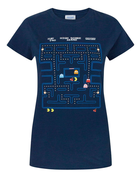 Pacman Classic Action Scene Womens T-Shirt