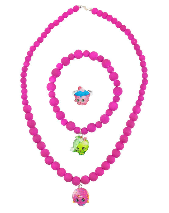 Shopkins Beaded Necklace, Bracelet and Ring Jewellery Set