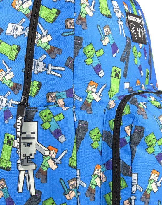 Minecraft Characters All Over Print Kids Blue Backpack