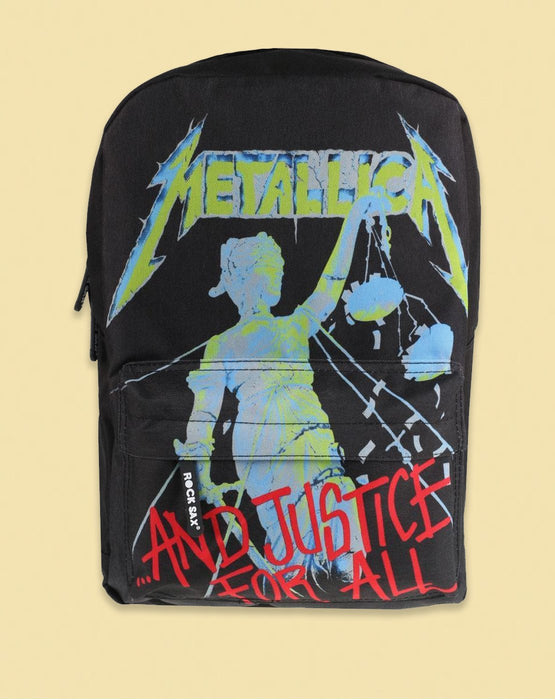 Rock Sax Metallica Justice For All Black Backpack Band Bag