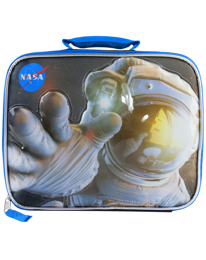 NASA Space station universe science tech educators web astronaut planets kids boys children's lunch box bag container school food sandwiches zip mixed materials multicoloured  
