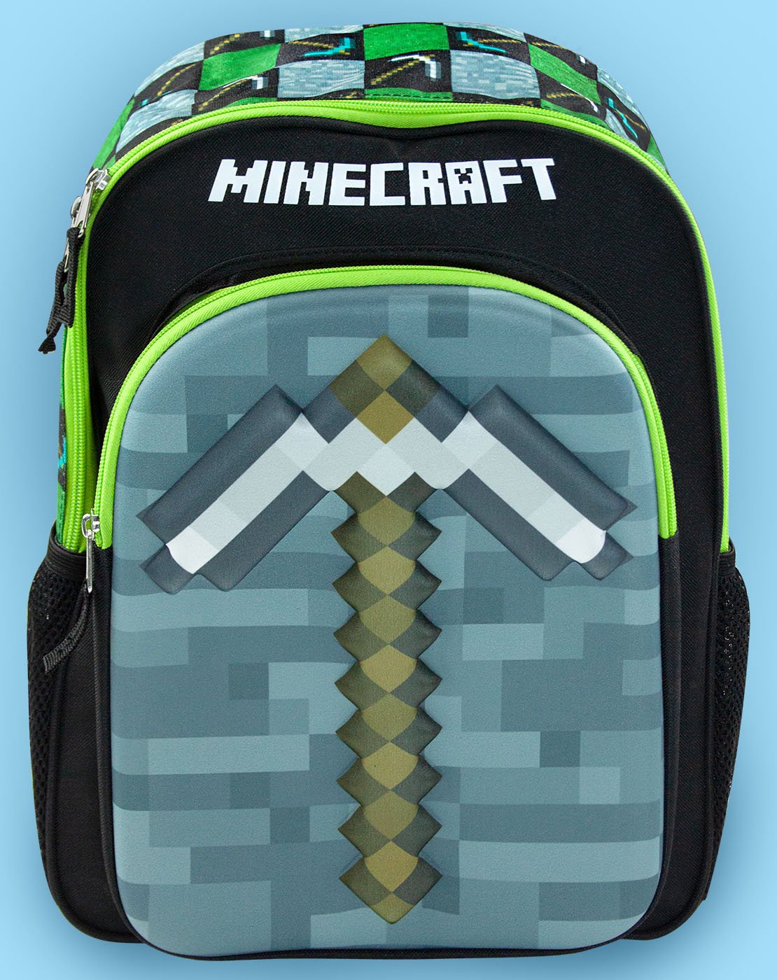Minecraft Moulded 3D Pickaxe Backpack School Bag Rucksack — Vanilla ...