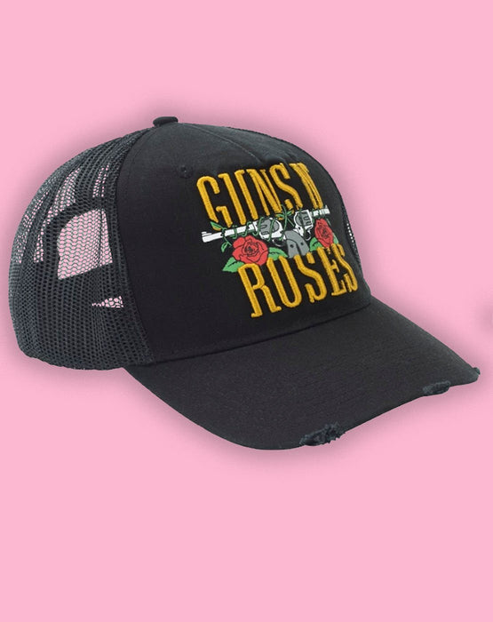 amplified clothing cap hat guns n roses logo stacked trucker snapback mens mans womans adults