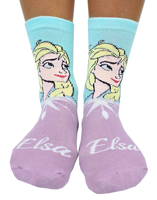 Disney Frozen 2 Assorted 6 Pack Girls Elsa, Anna & Olaf Official Character Socks