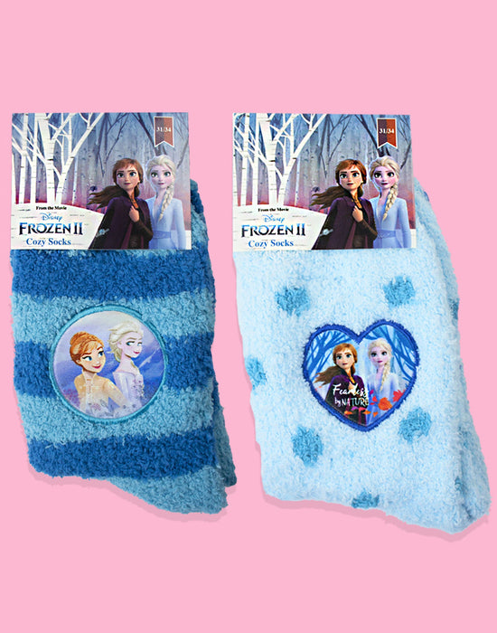 Disney Frozen Anna Elsa Pack Of Anti-Slip Fluffy Slipper