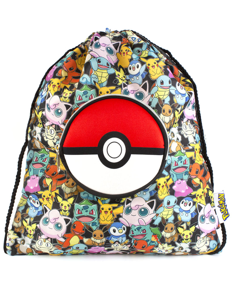 Bioworld Pokemon Trainer Set Zaino 5 Pezzi, Gotta Catch 'Em All, Per Bambini, Ufficiale