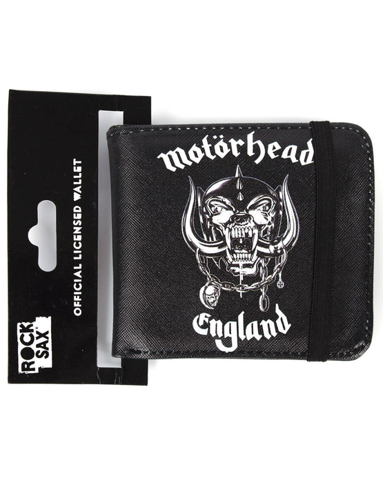 Rock Sax Motörhead MH England Warpig Rock British Heavy Metal Speed metal Logo Wallet Money Holder Coins Notes Cards Official Band Merch Unisex Adults Unisex Kids Men's Women's Boys Girls 