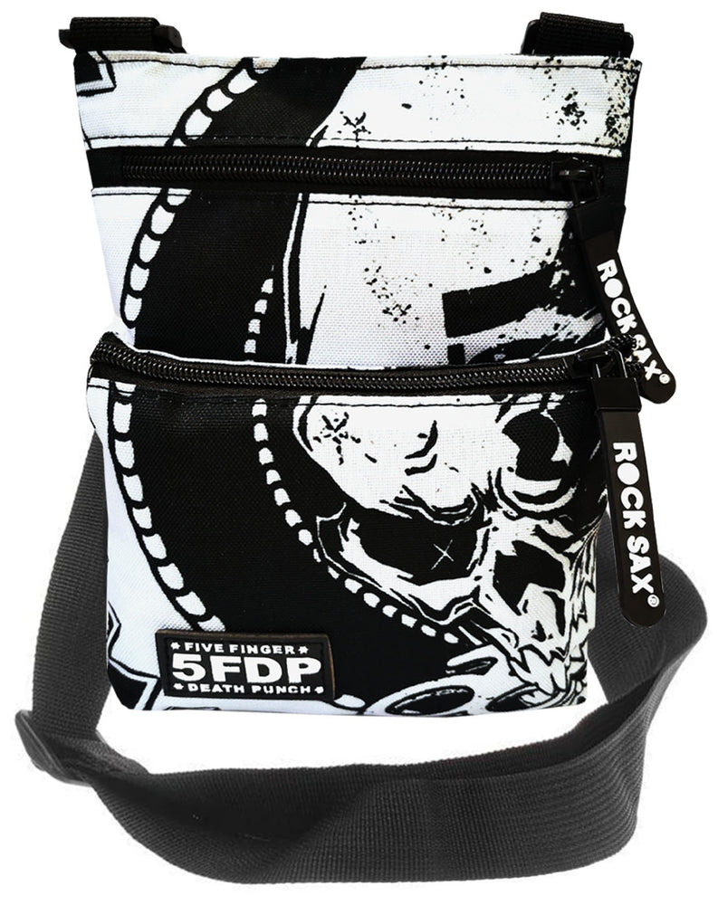 Rock Sax Five Finger Death Punch American Heavy Metal Band The Way of the Fist 2007 Album Artwork Bag Body Bag Essentials Carry Bag Luggage Merchandise Zip Up Unisex Adults Kids 
