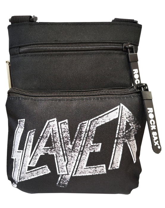 Rock Sax Slayer Bands Music Rock 'n' Roll Pop Album Saxophone Bag Body Bag Essentials Carry Bag Luggage Merchandise Zip Up Unisex Adults Men's Women Black Red