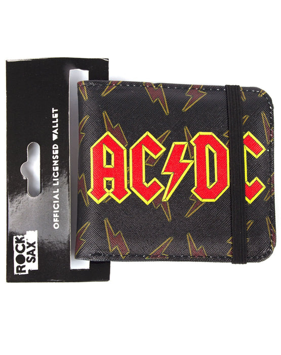 Rock Sax AC/DC Lightning Logo Print Wallet Official Band Merch