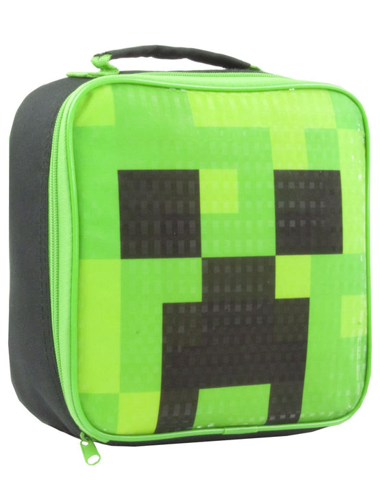 Minecraft Green Creeper Face Kids/Boys Lunch Bag/Food Container