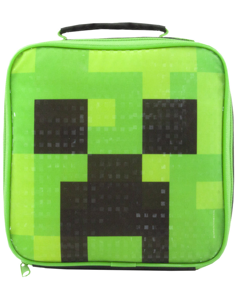 Minecraft Green Creeper Face Kids/Boys Lunch Bag/Food Container