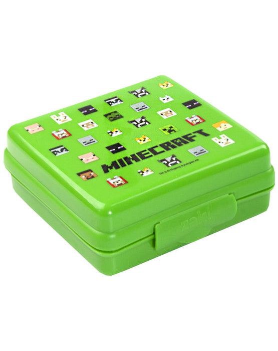 Minecraft Characters Green Plastic Sandwich Container/Snack Pot
