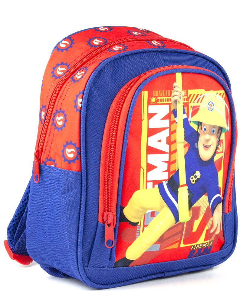 Fireman Sam Red Blue Boy's Kids School Polyester Backpack Bag