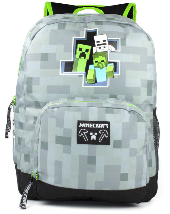 Minecraft Creeper Zombie Skeleton Breakthrough Backpack - Grey