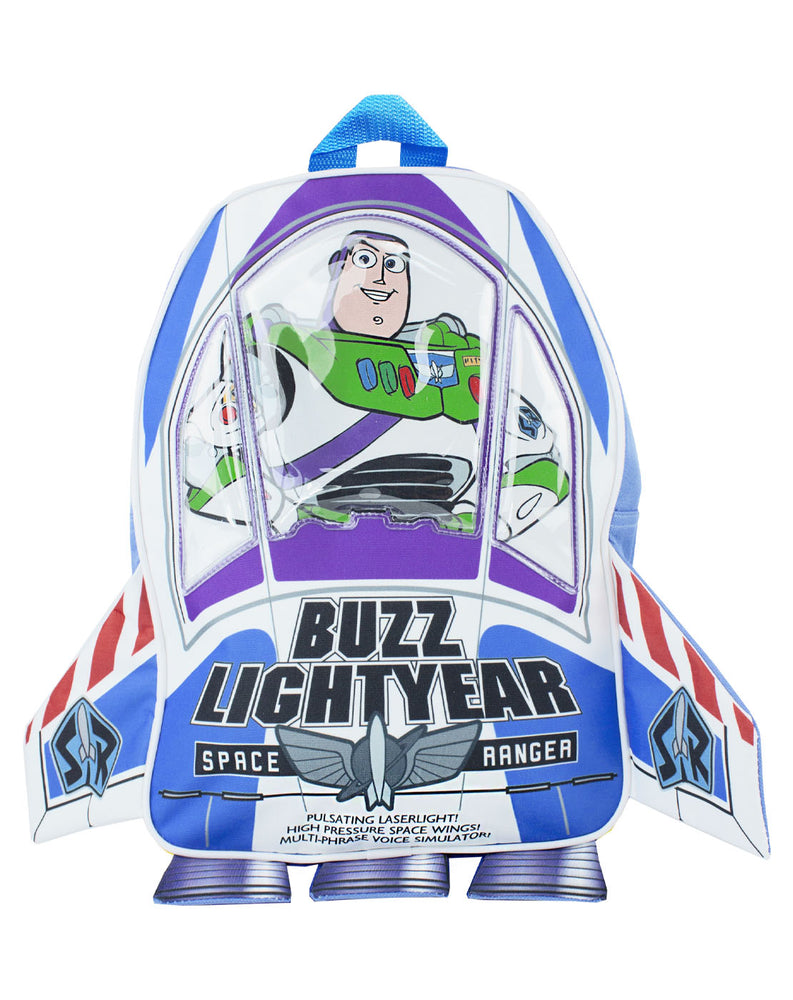 BUZZ LIGHTYEAR SPACE RANGER ROCKET BACKPACK FOR KIDS & TEENS - Our Disney bag is the perfect way to stay stylish on the move. Shaped like the epic Buzz Lightyear rocket, the bag comes in blue and white perfect for boy and girl Toy Story fans!